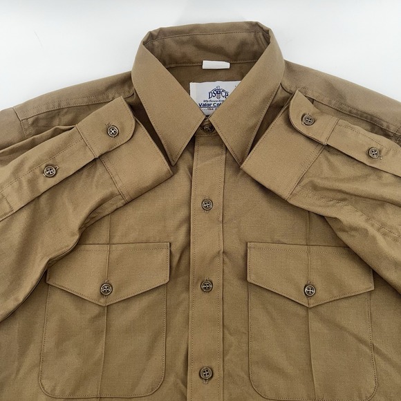 U.S. military DSCP‎ Valor Collection Men's dress shirt 16x35 Khaki Made in USA - Picture 4 of 13
